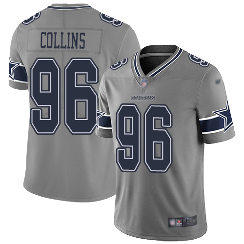 Men Dallas Cowboys Limited Gray Maliek Collins 96 Inverted Legend NFL Jersey